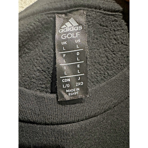 Adidas Golf Pullover Sweatshirt Men’s Large Black Crewneck Logo Performance - Picture 2 of 5